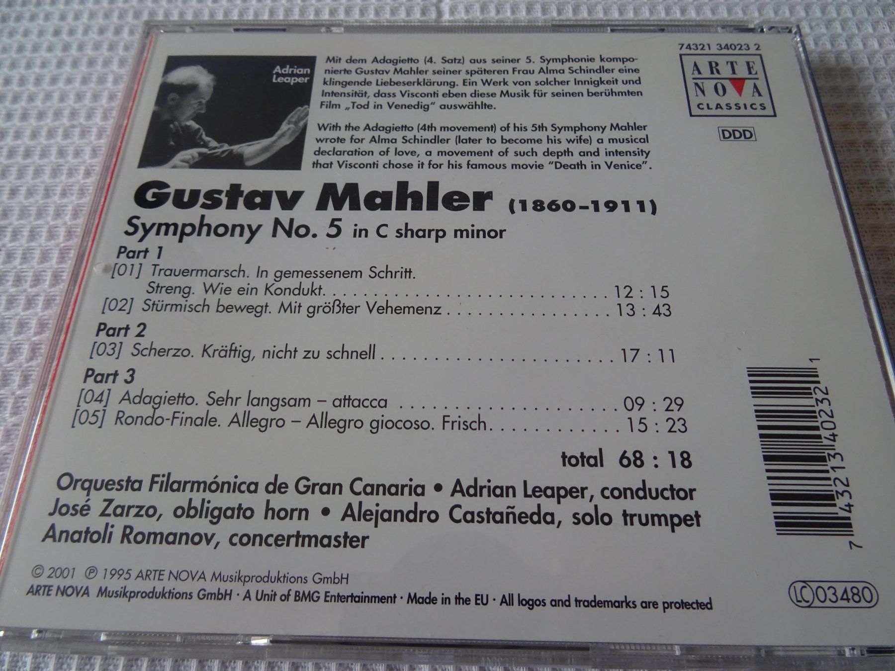 CD: Gustav Mahler, Sinfonie Nr. 5 – Usato da Bilten venduto da Bora3 1