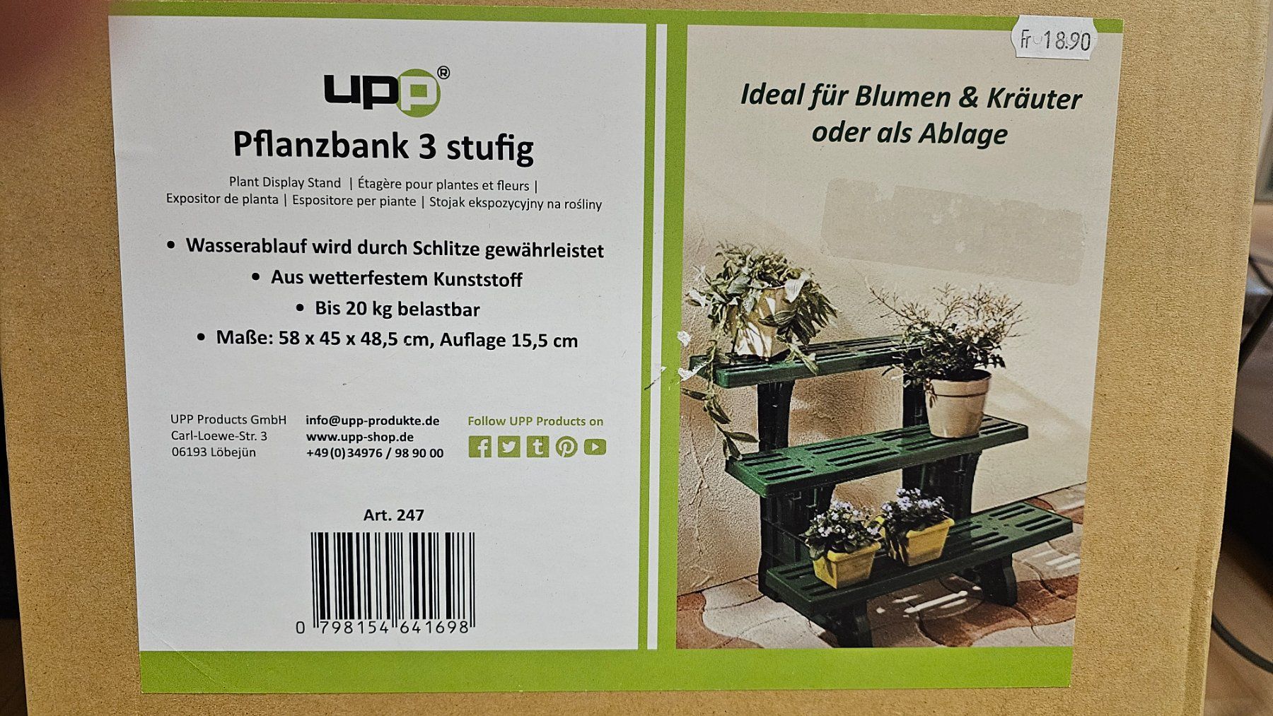 Sonstige Dekorationen & Accessoires: Pflanzenbank 3 stufig ideal für Blumen & Kräuter – Neu und originalverpackt aus Koppigen von Bracher_Mail-House 1