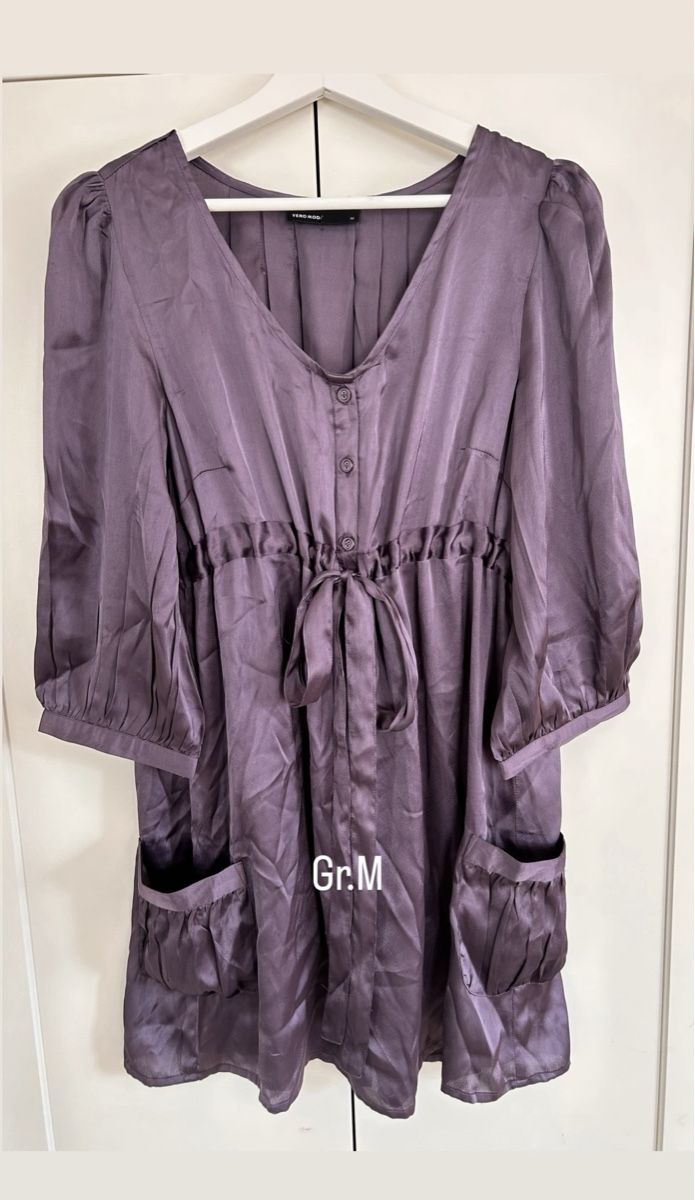 Vero Moda Vestiti: Satin Kleid Gr.M/ violett Tunika Bluse/ Vero Moda – Usato da Obfelden venduto da JackyRot