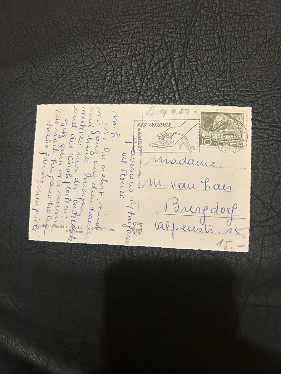 Cartoline postali: Gravesano  1952 – Usato da Breganzona venduto da Milesbo 1