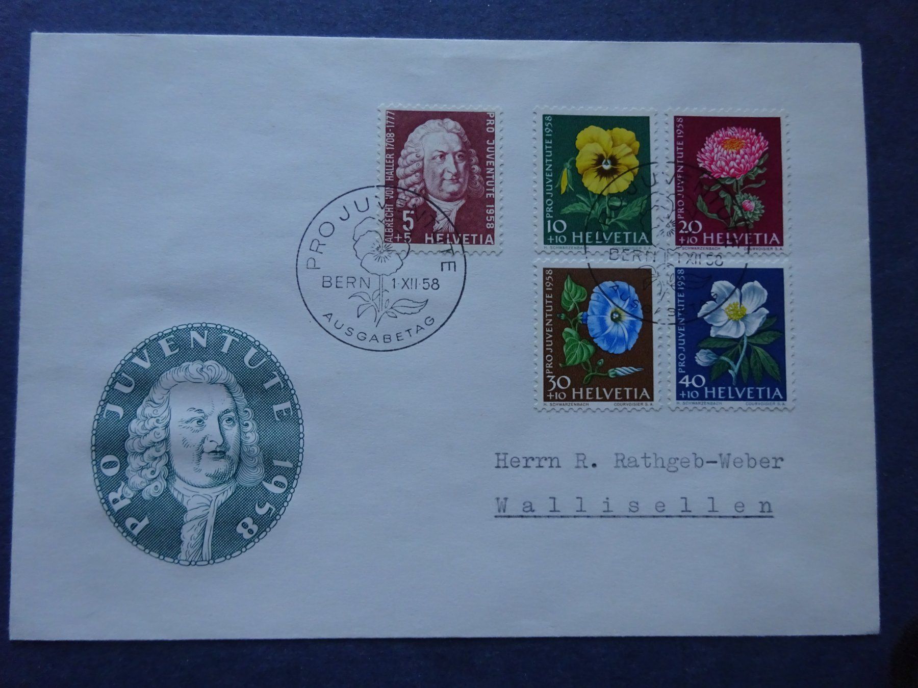 Tutti i francobolli: 1958 Pro Juventute FDC – Usato da Appenzell-Steinegg venduto da adi1975
