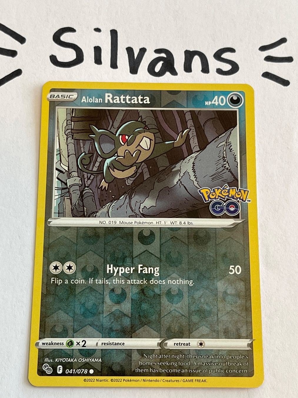 Pokémon Sammelbilder & Trading cards: Rattata Reverse Holo 041/078 Pokemon Go Englisch – Neu (gemäss Beschreibung) aus Wil SG von Silvans