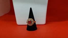 Ring mit rotem Stein, Grösse 55