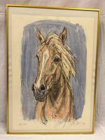 Fritz Hug ( 1921-1989) Original Litho. m. Pferd Handsigniert
