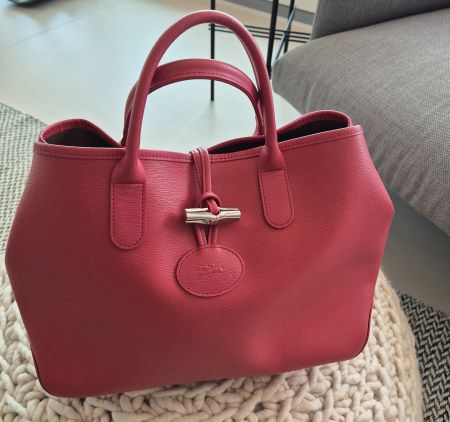 Longchamp Le Roseau Tasche rosa in Leder neuwertig