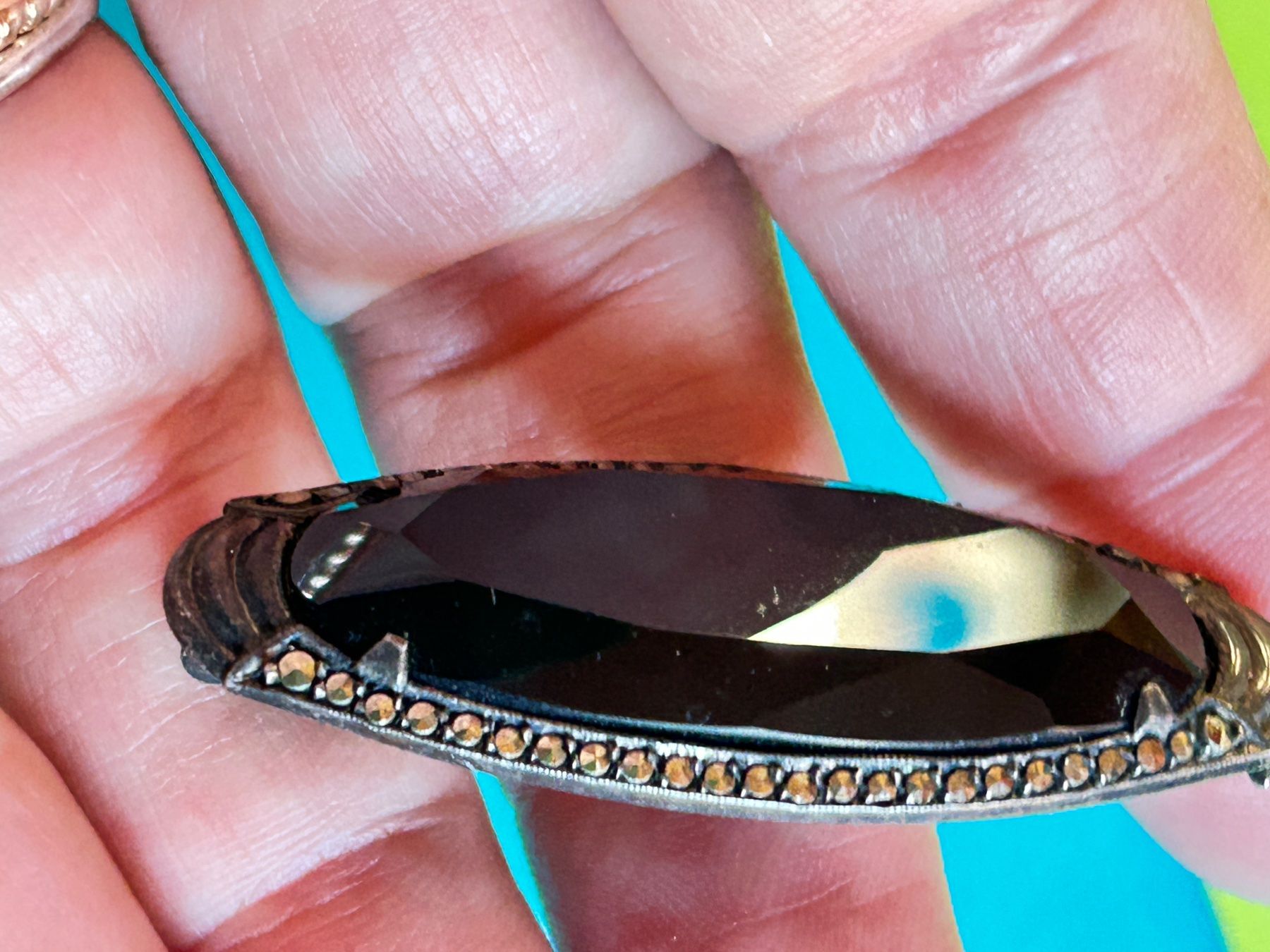 Spille & Fermagli: Antike Art Deco Brosche Silber Onyx Markasit – Usato da Dittingen venduto da Bijoubelle 2