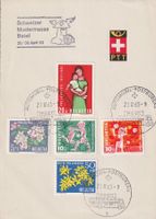 1963, J193-J197 auf PTT-Faltblatt gestempelt MUSTERMESSE