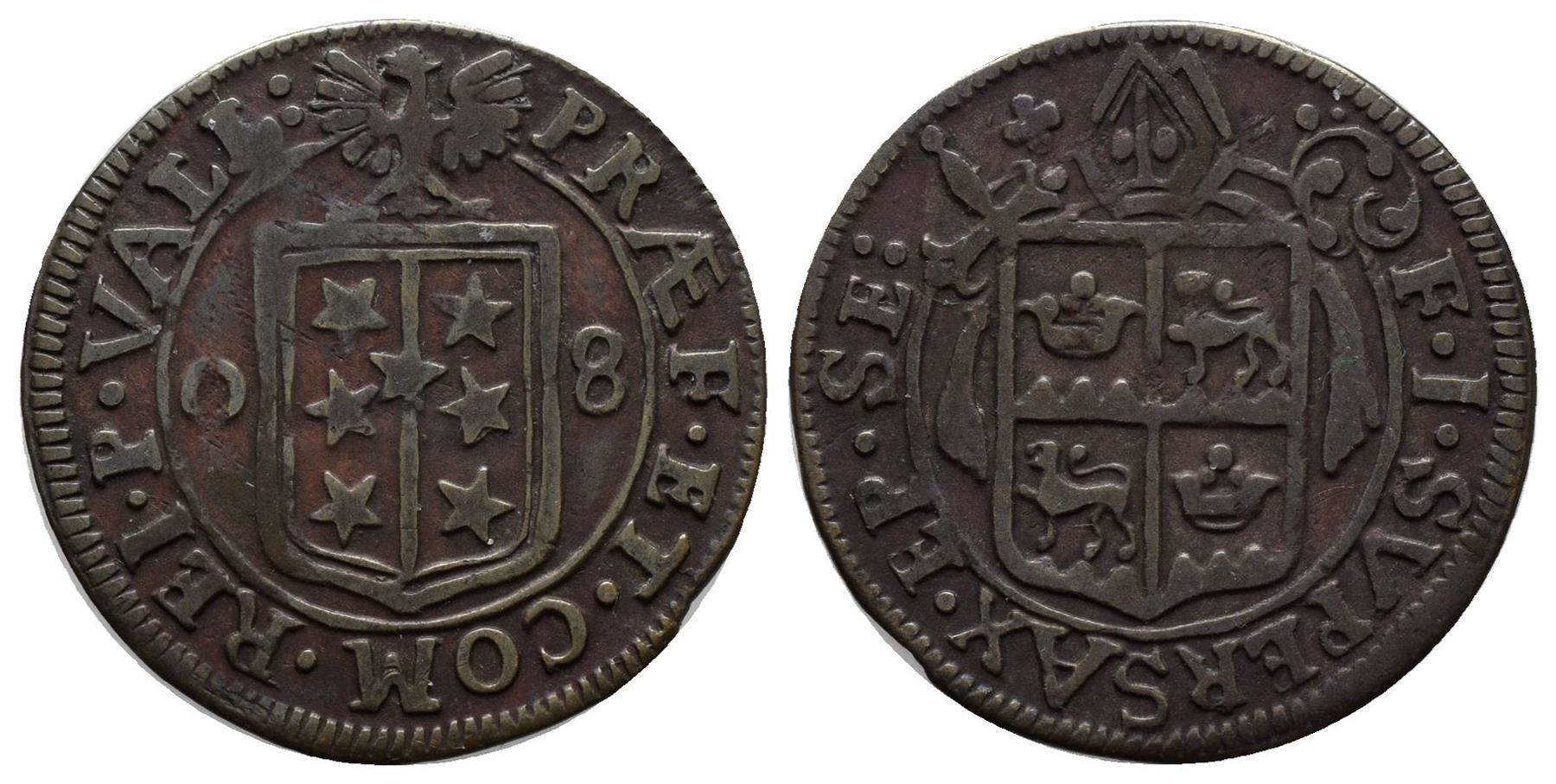 Tutti le monete: Wallis Halbbatzen 1708 /2508 – Usato da Trimbach venduto da Solothurn1