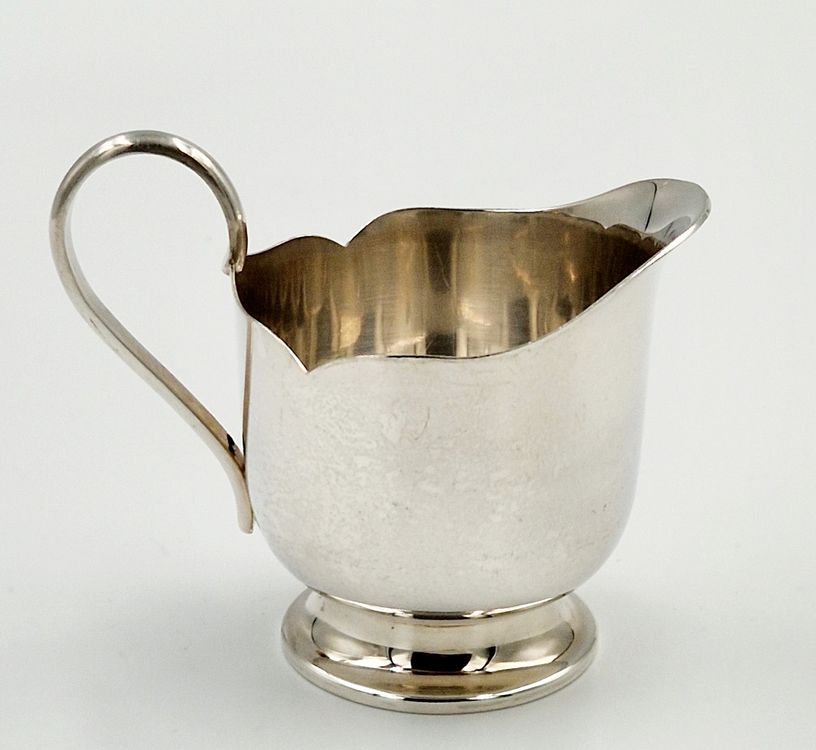 Pot à Crème En Argent Style Reine Anne 1911 - Forme De Cafetière, Couvercle Ne Ferme Pas Hermétique