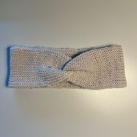 Stirnband handgestrickt Beige 25x9cm Erwachsener NEU