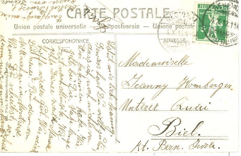 Cartoline postali: Le Sentier - Vue générale + 1912 – Usato da Emmenbrücke venduto da teestube 1