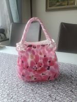 Vintage Glas Vase Handtasche Rosa