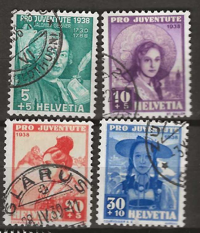 Tutti i francobolli: PJ038 - Pro Juventute 1938 obl. – Usato da Trélex venduto da Phil_Albert
