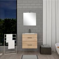 Meuble de salle de bains suspendu 60 cm 2 tiroirs