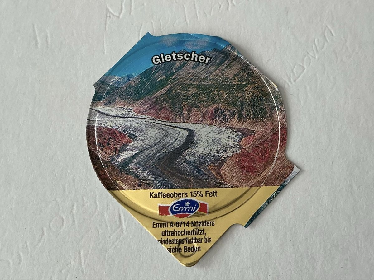 Kaffeerahmdeckel: A-67 B - Gletscher, Riegel – Gebraucht aus Allschwil von gewuerznelke