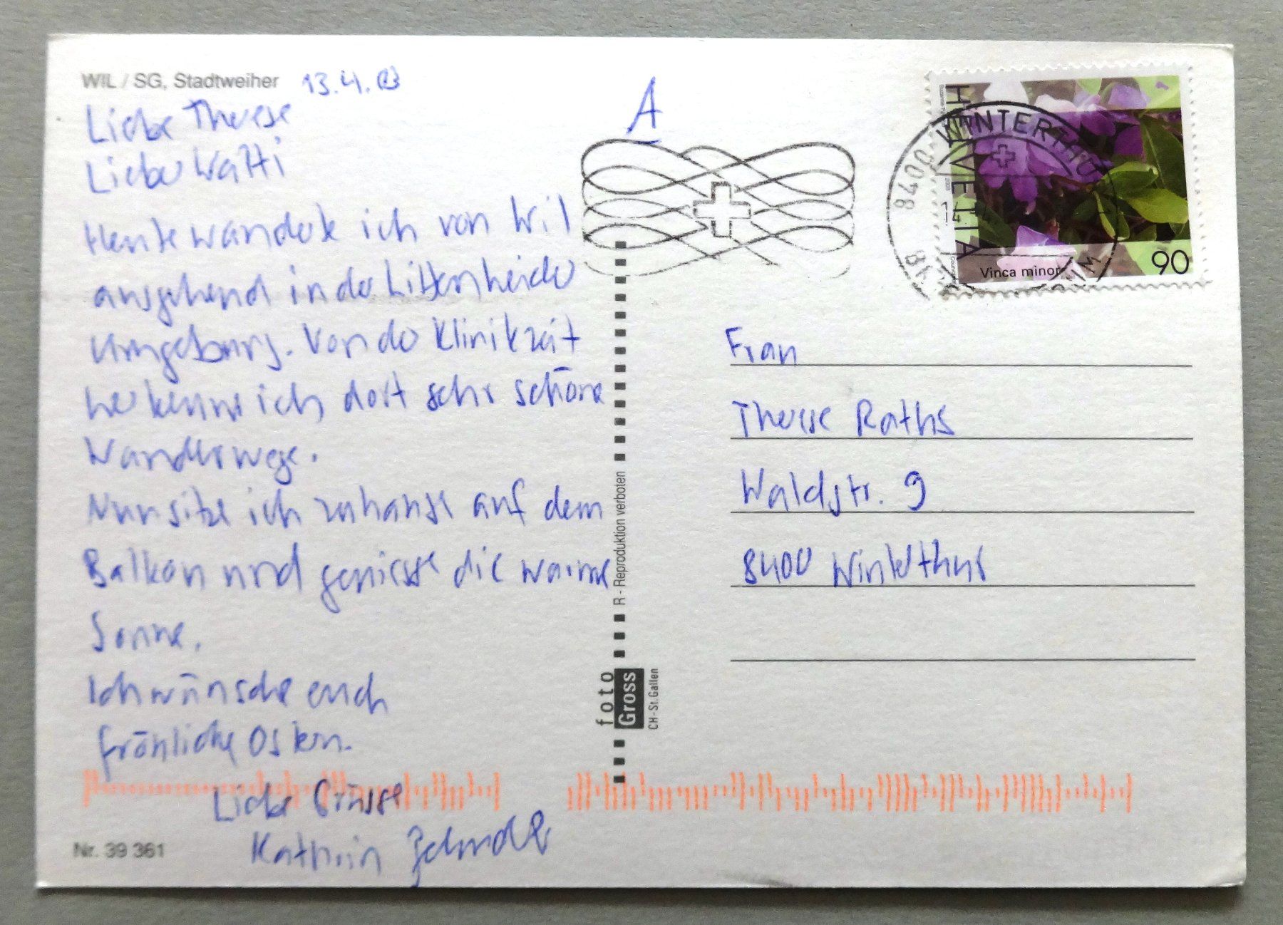 Cartoline postali: Wil, Stadtweiher – Usato da Fétigny venduto da Billy2miny 1