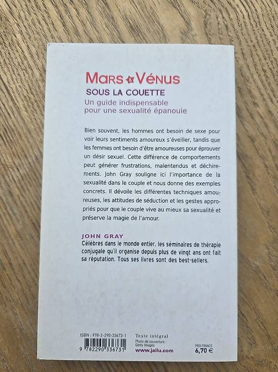Libri: Mars Et Venus Sous La Couette - John Gray – Usato da Begnins venduto da psy-harmonie 1