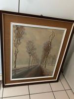 Dipinto ad olio Bruno Carati "Viale d'inverno" 1975
