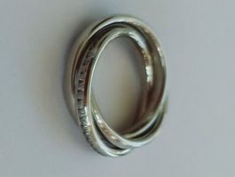 TRINITY Fingerring Edelstahl mit Zirkonia Steinen Grösse 58