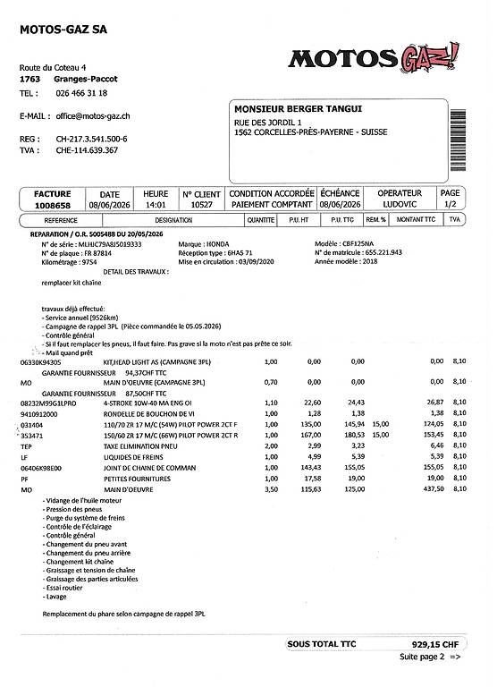 Strada: Entièrement révisée selon facture – Usato da Corcelles-pres-P venduto da Camille2003. 4