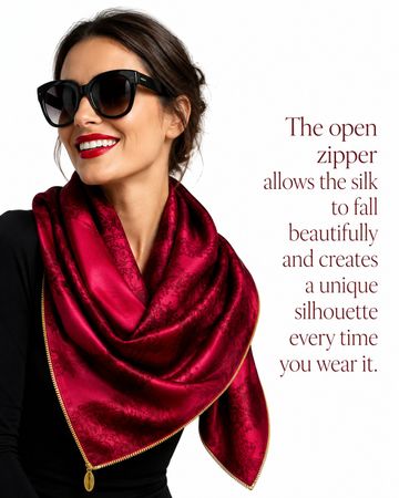 Seidenfoulard mit Reissverschluss Design_rot_NEU