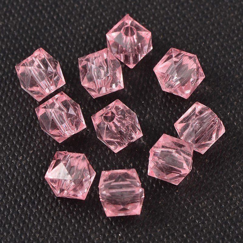 Perle (finte): Acrylperlen Transparent facettiert Rosa 50Stück – Nuovo (secondo la descrizione) da Rüegsau venduto da Tausendfreund