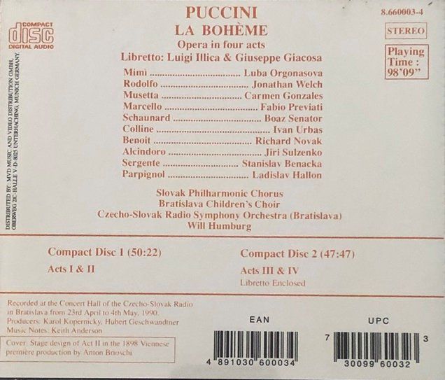 CDs: Puccini - La Bohème – Gebraucht aus Grüningen von azulblanco 1