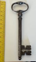 Antiker Bart-Schlüssel Eisen mit Patina 13cm