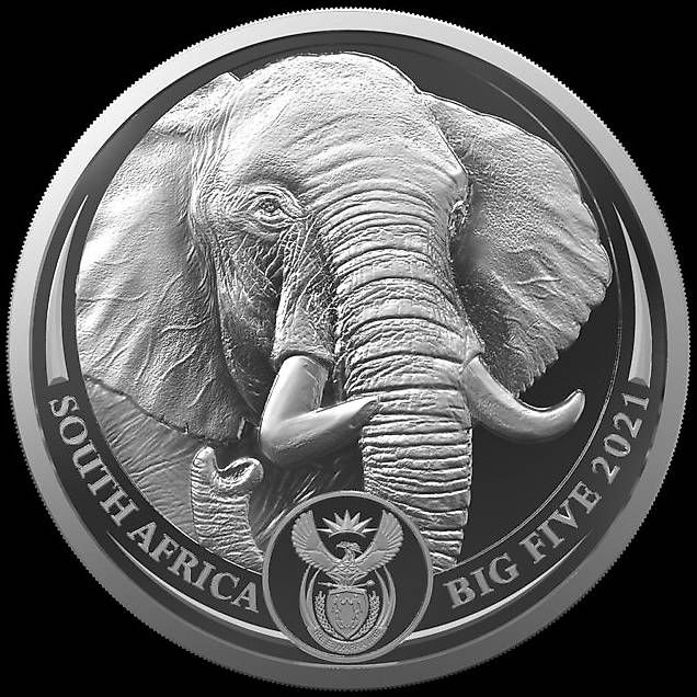 Tutti le monete: 1 x Elefant, 1Feinunze Silber big five 2021 – Nuovo e nell'imballaggio originale da Zollikofen venduto da Campione1 3