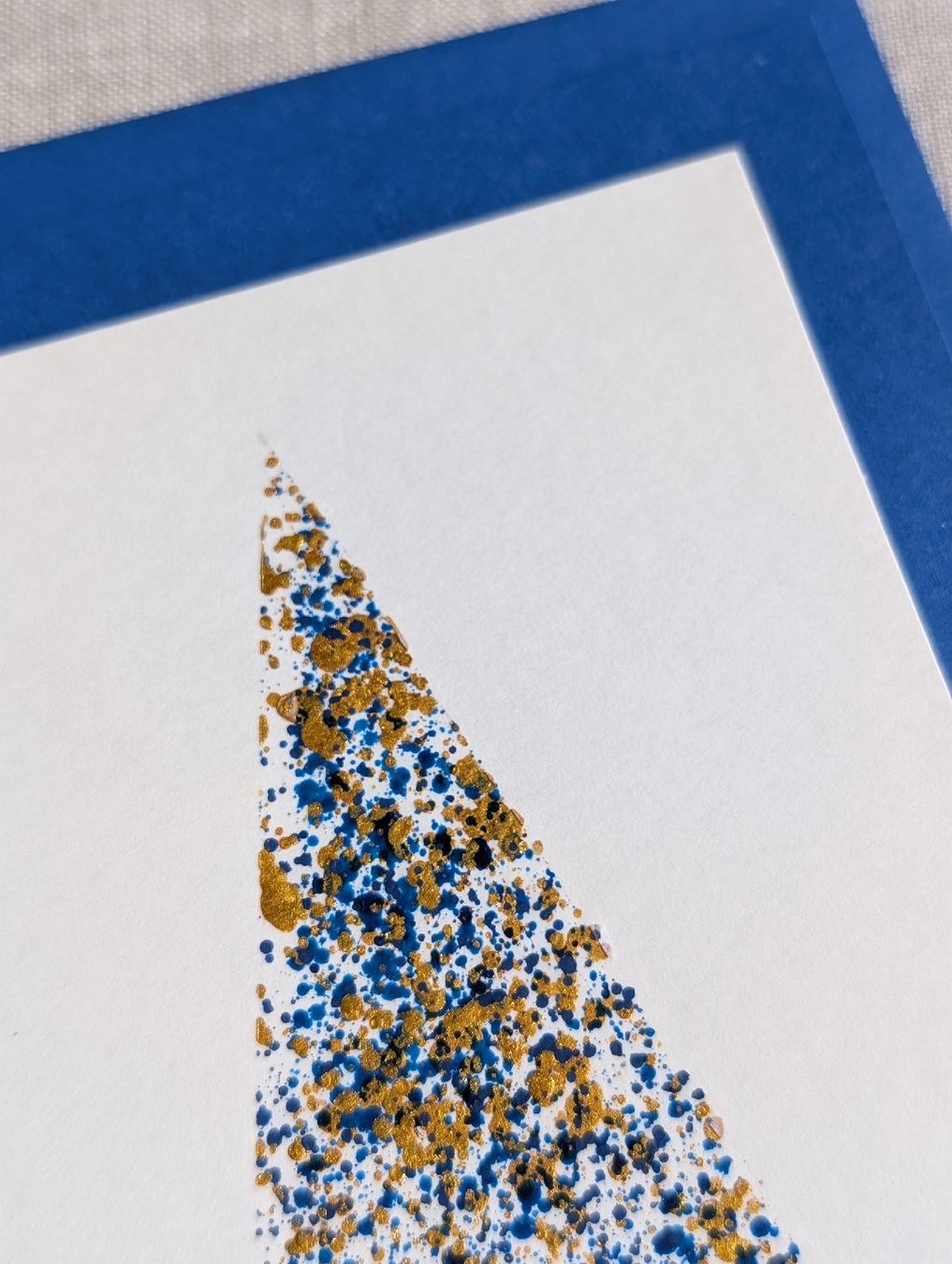 Karten: 2er Set Weihnachtskarten Handbemalt Tannenbaum Blau Silber – Neu und originalverpackt aus Winterthur von LaVieColor 3