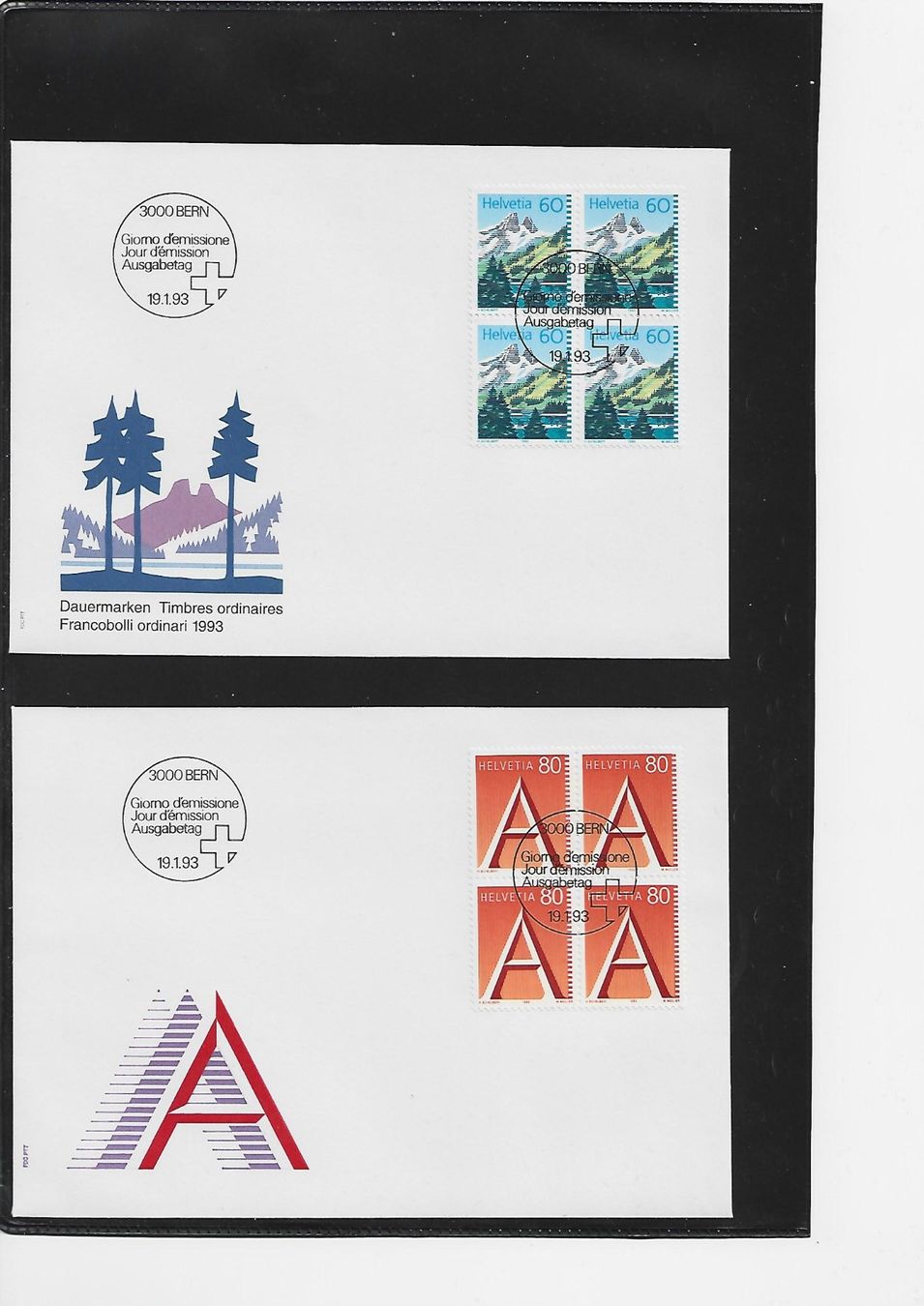 Tous les timbres: 1993 2x  FDC 4er  Freimarken – D'occasion à Rheinau par loxis