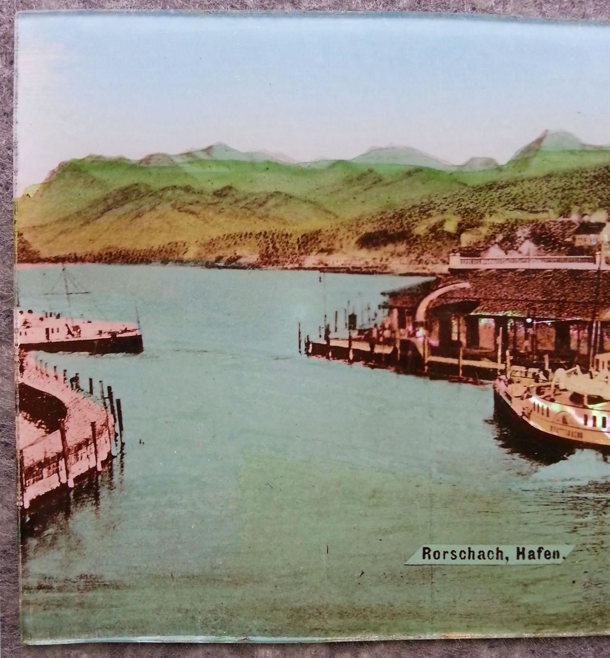 Grafiken & Lithographien: RORSCHACH HAFEN - Glasbild Chromlithographie, um 1900 – Gebraucht aus Oberriet SG von ganesh435 3