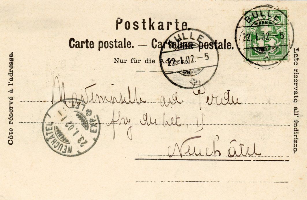 Cartoline postali: Charmey   FR         um 1902 – Usato da Brig venduto da Valcards54 1