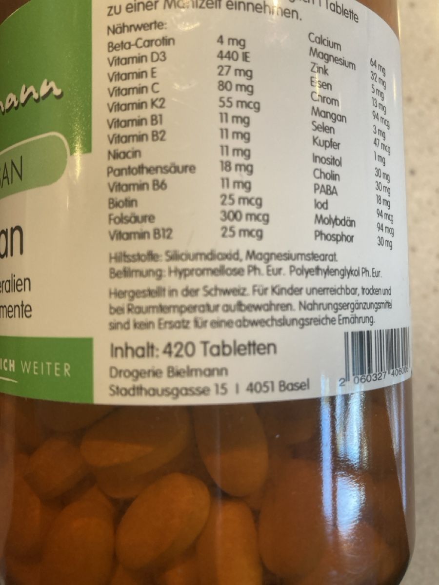 Multivitaminpräparat Bielmann Multisan, 420 Tabl. NP 252.90 (Gebraucht ...