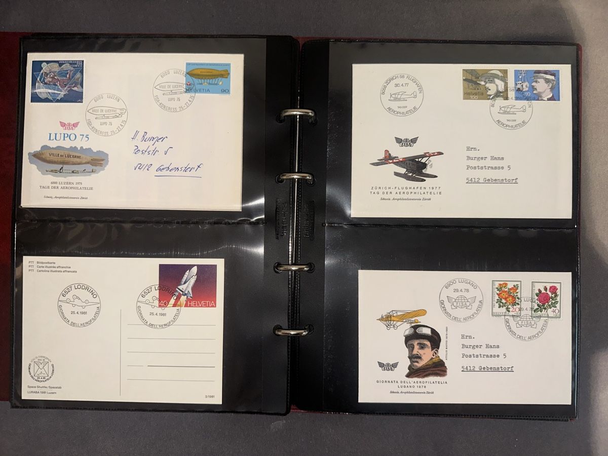 Alle Briefmarken: Flugbriefe Album Schweiz Luftpost Airmail – Gebraucht aus Stettfurt von 2442 6