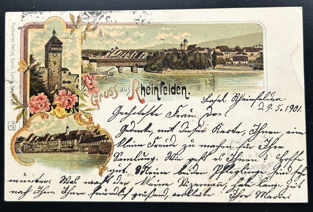 Cartoline postali: Gruss aus Rheinfelden Litho  – Usato da Horw venduto da Tellbub