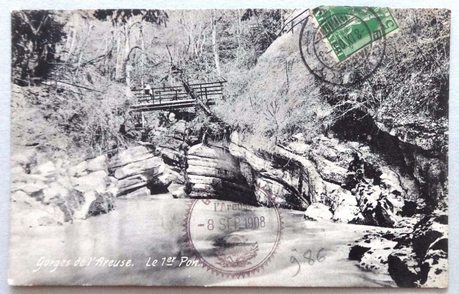 Cartoline postali: Gorges de l'Areuse, le 1er Pont – Difettoso da Fétigny venduto da Billy2miny