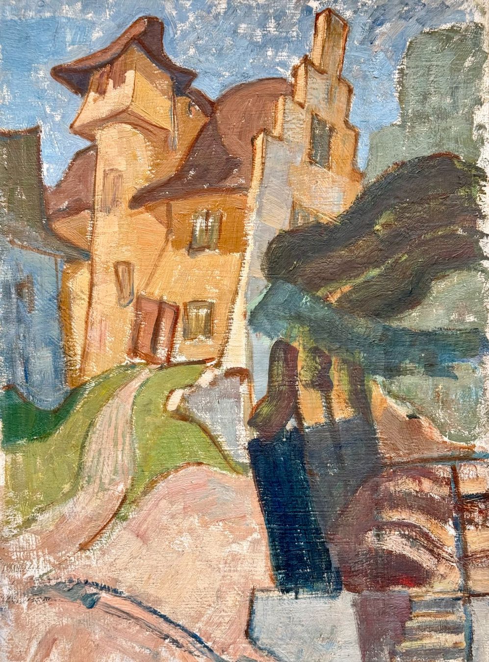 Dipinti: Original expressionistisches Ölgemälde Architektur um 1930 – Usato da Murgenthal venduto da allbazar 1