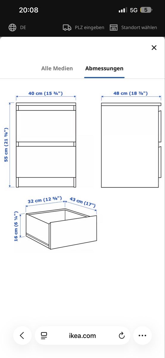 Ikea Nachttische: MALM Kommode mit 2 Schubladen, weiß, 40x55 cm – Neu und originalverpackt aus Niedergösgen von sho_qwx6 4