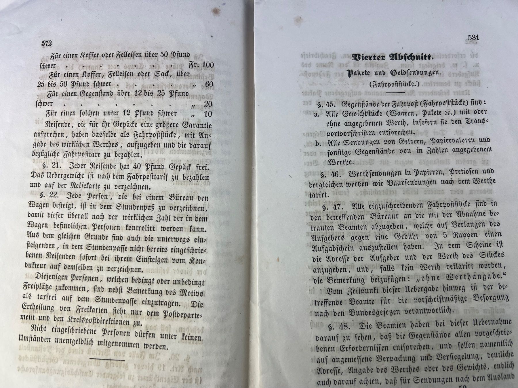 Documenti: Schweizerisches Bundesblatt 1849 mit Versandb. Weber Glarus – Usato da Unterengstringen venduto da Gustav03 4