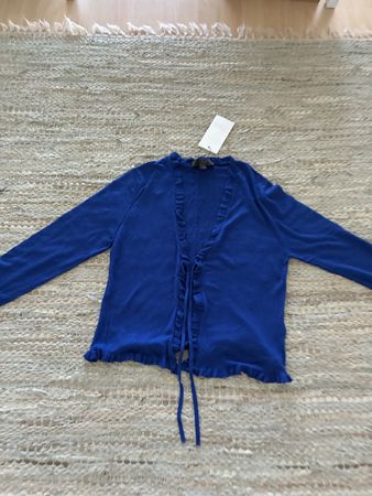  Zara Strickjacke blau.Viskose-Leinen neu mit Etikett. S