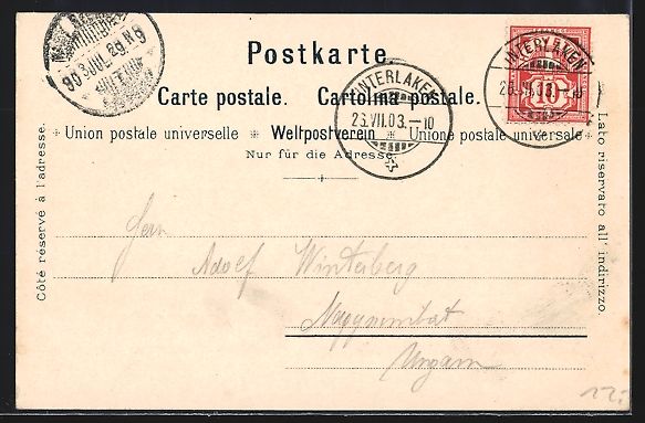Ansichtskarten: C. Steinmann Nr. 2138: Interlaken, Häus – Gebraucht aus Berlin von bartko-reher 1