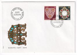 Abart FDC 1976 blauer Strich in Uhr roter Punkt in 80Rp