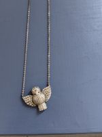 Dove necklace with zirconia, silver-plated