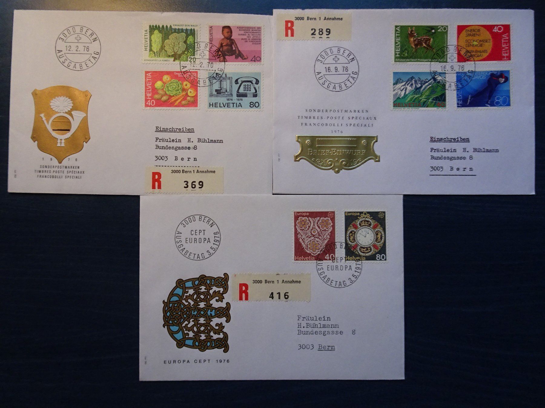 Alle Briefmarken: FDC  1976 – Gebraucht aus Aadorf von Chnorli-Furz