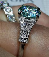 Bague argent avec diamant de moissanite de 3 ct certifié GRA