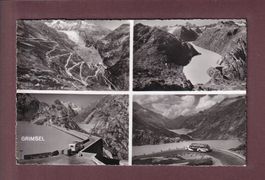 GRIMSEL - 4 Bilder - Postauto - 1959
