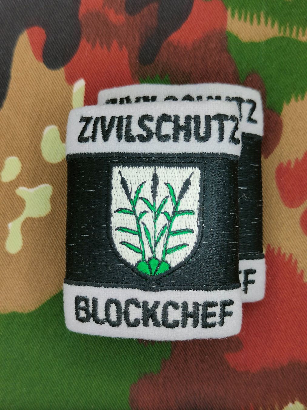 Plaketten & Abzeichen: Schulterpatten ZIVILSCHUTZ Blockchef, Set, Variante 2 – Gebraucht aus Bauma von SwissMilitaria
