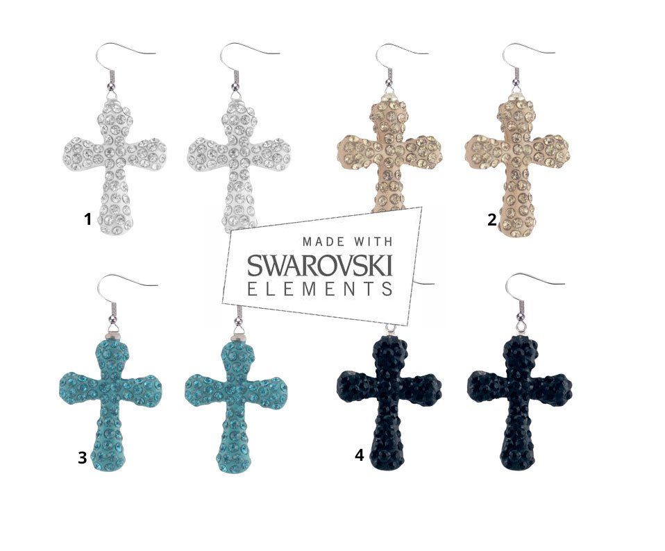 Orecchini pendenti & Orecchini a lobo: Ohrring mit Swarovski-Elements Kreuz – Nuovo e nell'imballaggio originale da Bottenwil venduto da anh_5brz