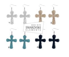 Ohrring mit Swarovski-Elements Kreuz